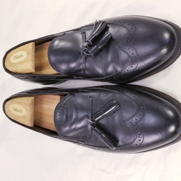 Men's Black Leather Loafers with Tassels BY ALLEN EDMONDS - Picture 6 of 9